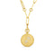 Diamond Sagittarius Zodiac Medallion Pendant With Coin Edge On Paper Clip Chain - 1